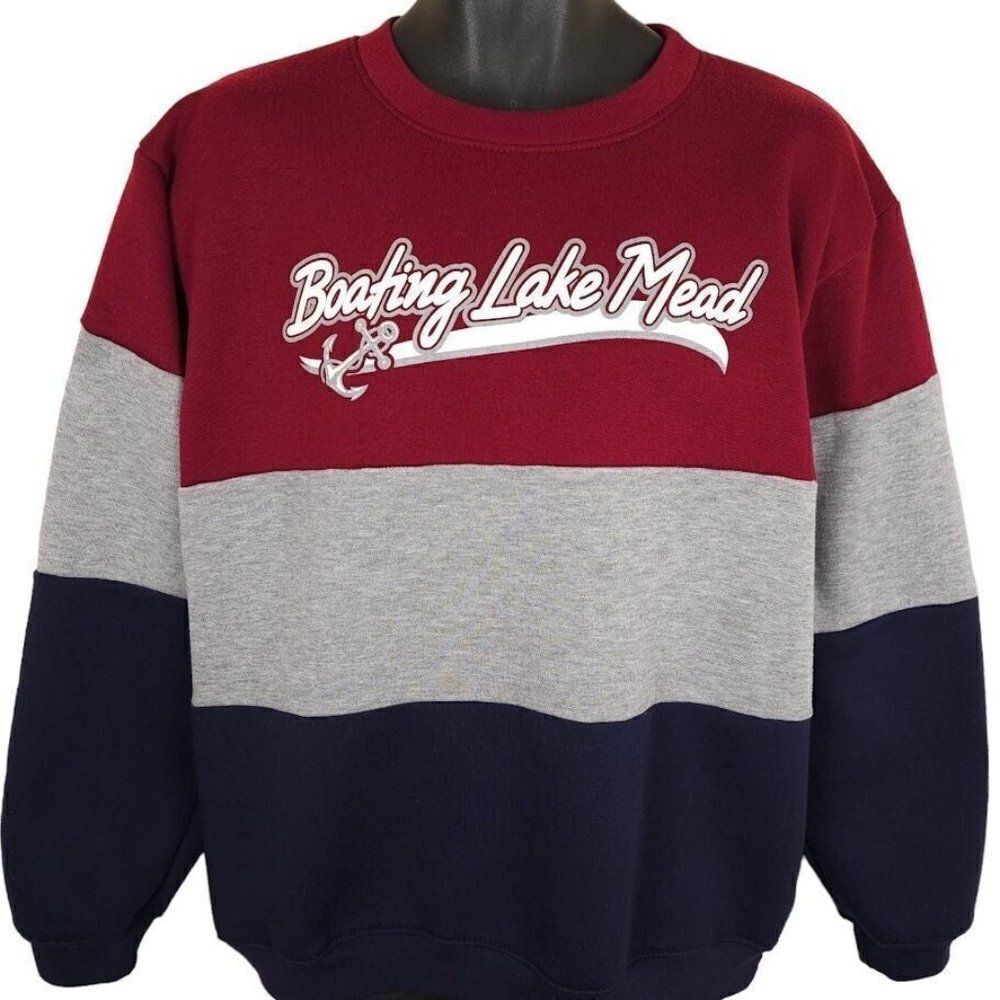 Vintage Boating Lake Mead Sweatshirt Mens Size Medium 90s Nautical Made In USA